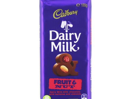 Cadbury Dairy Milk Fruit and Nut Chocolate Bar 180g Hot on Sale