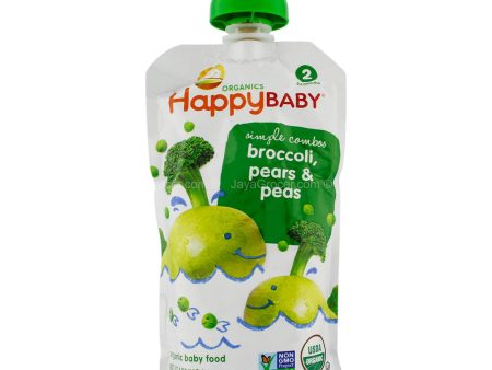 Happy Baby Organic Baby Food Simple Combos Broccoli, Pears and Peas 113g Online now