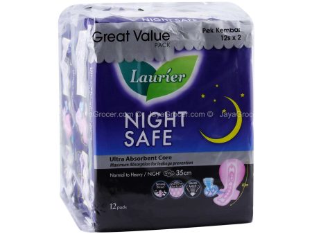 Laurier Nightsafe Wing Pad 35cm 12pcs x 2 Cheap