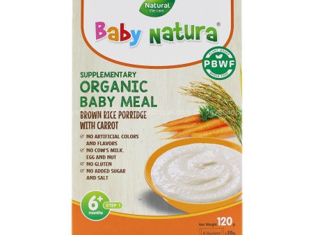 Baby Natura Organic Baby Meal Brown Rice Porridge with Carrot Step 1 120g Sale