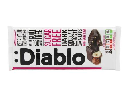 Diablo Sugar Free Dark Chocolate with Hazelnut with Sweetener 85g on Sale