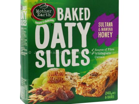 Mother Earth Baked Oaty Slices Sultan and Manuka Honey Cereal Bar 240g For Sale