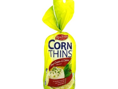 Real Foods Sour Cream and Chives Flavoured Corn Thins 125g For Discount