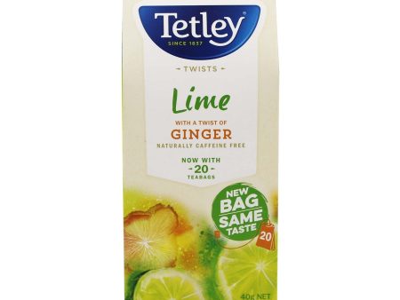 Tetley Twists Lime Ginger Teabags 40g For Discount