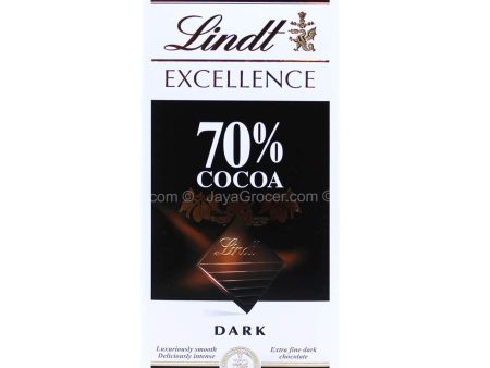 Lindt Excellence Dark 70% Cocoa Chocolate Bar 100g Discount