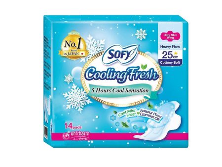 Sofy Cooling Fresh Ultra Slim Wing Pad 25cm 14pcs pack Supply