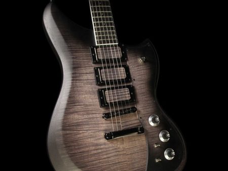 Dunable Yeti Flame Top Electric Guitar Charcoal Burst Stain Supply